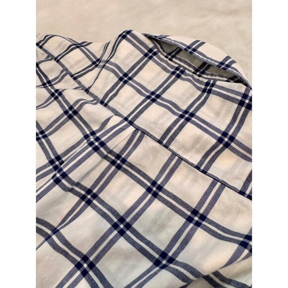 Peter Millar Men's Size L Autumn Soft Casual Button Down Shirt Ivory/Blue Plaid - Picture 7 of 10